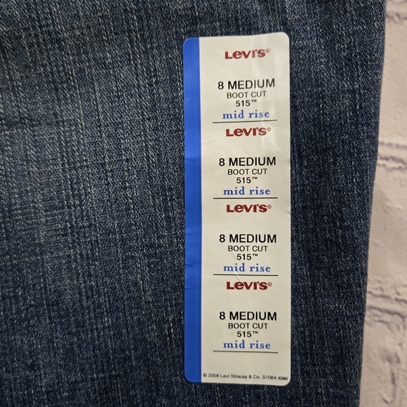LEVI'S 515 Boot Cut Mid Rise Blue Jeans NWT Size 8M - Picture 10 of 15